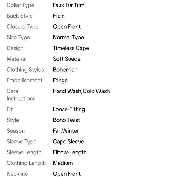 Women's Suede Fringed Cape with Faux Fur Trim - Picture 3 of 3